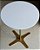Mesa Lateral de Apoio Redonda Baixa FLAT Minimalista Dourada Branco Laqueado - Imagem 2