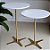 Mesa Lateral de Apoio Redonda Baixa FLAT Minimalista Dourada Branco Laqueado - Imagem 4