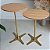Mesa Lateral de Apoio Redonda Baixa FLAT Minimalista Dourada Cinamomo Natural - Imagem 5