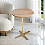 Mesa Lateral de Apoio Redonda Baixa FLAT Minimalista Dourada Cinamomo Natural - Imagem 4