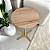 Mesa Lateral de Apoio Redonda Baixa FLAT Minimalista Dourada Cinamomo Natural - Imagem 3