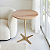 Mesa Lateral de Apoio Redonda Baixa FLAT Minimalista Dourada Cinamomo Natural - Imagem 2