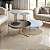 Conjunto Mesas de Centro para Sala Redondas 70 cm SINGAPURA 64 H e TRÍADE Dourado Vidro Branco e Espelho Bronze - Imagem 7