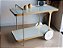 Carrinho Bar IRIDIUM Design Moderno 1 Metro Dourado e Branco Laqueado com Vidro - Imagem 6