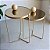 Mesa Lateral Redonda Alta TRÍADE Dourada com Espelho Bronze Design - Imagem 6