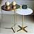 Mesa Lateral Redonda Alta TRÍADE Dourada com Espelho Bronze Design - Imagem 5
