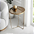 Mesa Lateral Redonda Alta TRÍADE Dourada com Espelho Bronze Design - Imagem 1