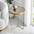 Mesa Lateral Redonda Alta TRÍADE Dourada com Espelho Bronze Design - Imagem 1