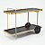 Carrinho de Chá Bar IRIDIUM Dourado Fosco e Preto Laqueado 120 cm - Imagem 1