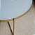 Conjunto Mesas de Centro Redondas 70 cm TRÍADE Dourado Branco Laqueado com Vidro e Espelho Bronze - Imagem 2