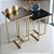 Conjunto Par Mesas Laterais Quadradas AGATHA Dourado e Preto Laqueado Design - Imagem 1