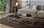 Conjunto Par Mesas Laterais Quadradas AGATHA Dourado e Preto Laqueado Design - Imagem 2