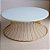Mesa de Centro Redonda SINGAPURA Dourada Vidro Branco 70 cm Design Assinado - Imagem 1
