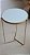 Mesa Lateral Redonda Alta TRÍADE Dourada com Vidro Branco Design Minimalista - Imagem 2