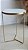 Mesa Lateral Redonda Alta TRÍADE Dourada com Vidro Branco Design Minimalista - Imagem 3