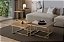 Conjunto Mesas de Centro Quadradas 70 cm AGATHA Dourado Fosco Madeira Cinamomo Natural e Espelho Bronze - Imagem 5