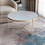 Mesa de Centro para Sala Redonda 70 cm TRÍADE Dourado e Vidro Branco Off-White - Imagem 5