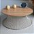 Conjunto Mesas de Centro Redondas 70 cm SINGAPURA 64 Hastes e TRÍADE Prata Champagne Lâmina Madeira Cinamomo Natural e Espelho Bronze - Imagem 5