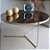 Conjunto Mesas de Centro Redondas 70 cm SINGAPURA 64 Hastes e TRÍADE Prata Champagne Lâmina Madeira Cinamomo Natural e Espelho Bronze - Imagem 3