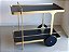 Carrinho Bar 90 cm IRIDIUM Dourado Fosco e Preto Laqueado - Imagem 2