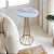 Mesa de Apoio de Canto Redonda 30 x 55 cm SINGAPURA Aço Dourada Vidro Mármore Calacata Bege - Imagem 4