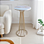 Mesa de Apoio de Canto Redonda 30 x 55 cm SINGAPURA Aço Dourada Vidro Mármore Calacata Bege - Imagem 5