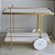 Carrinho de Bar IRIDIUM 90 cm Dourado Fosco e Branco Laqueado Versátil - Imagem 3