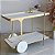 Carrinho de Bar IRIDIUM 90 cm Dourado Fosco e Branco Laqueado Versátil - Imagem 1