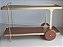 Carrinho Bar Moderno 120 cm Dourado e Madeira Cinamomo Castanho - Imagem 9
