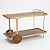 Carrinho Bar Moderno 120 cm Dourado e Madeira Cinamomo Castanho - Imagem 1