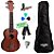 Kit Ukulele Soprano Acústico 21S Sapele Malibu + Capa + Correia + Palhetas + Afinador + Roldana - Imagem 1