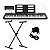Kit Teclado Musical CASIOTONE LK-S250 CASIO Preto Teclas Iluminadas APP Chordana Play + Suporte X - Imagem 1
