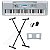 Kit Teclado Musical Arranjador YPT 370 Yamaha Prata 61 Teclas + Suporte em X - Imagem 1