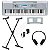 Kit Teclado Musical Arranjador YPT 370 Yamaha Prata 61 Teclas + Suporte X + Fone de Ouvido - Imagem 1