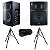 Kit Caixa de Som Leacs Ativa + Passiva Brava 1200 250W RMS + Cabo P10 + Tripés - Imagem 1