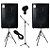 Kit Caixa de Som Leacs Ativa + Passiva Brava 1000 150W RMS + Pedestal + Cachimbo + Cabo P10XP10 + Tripés - Imagem 1