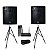 Kit Caixa de Som Leacs Brava 800 Ativa + Passiva + Microfone Sem Fio Kadosh K412M + Cabo P10 + Tripés - Imagem 1