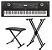 Kit Piano Digital Yamaha DGX-670 Preto + Suporte em X + Banqueta em X - Imagem 1