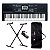 Teclado Roland KB-330 Revas - Arranjador 61 Teclas + Suporte em X + Capa + Pedal - Imagem 1