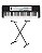 Kit Teclado Yamaha YPT-380 Portátil Preto + Suporte - Imagem 1