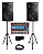 Kit Caixa de Som Ativa + Passiva MK-15 700W RMS Makpro + Mesa Som MS-122 EUX + Tripés + Cabos - Imagem 1