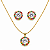 Conjunto de Brincos e Gargantilha Banhado a Ouro - CJ257 - Imagem 1