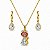 Conjunto de Brincos e Gargantilha Infantil Banhado a Ouro - 48912 - Imagem 1