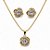 Conjunto de Brincos e Gargantilha Banhado a Ouro - 49238 - Imagem 1