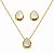 Conjunto de Brincos e Gargantilha Banhado a Ouro - 48958 - Imagem 1