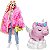 Boneca Barbie Extra Fashion Loira Casaco Rosa Pet Unicórnio - Imagem 5