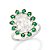 Anel Rommanel Oval Cravejado Por 12 Zircônias De 3,0 Mm E 1 Zircônia Oval De 10X14 Mm Ao Centro - Imagem 1