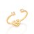 Anel Rommanel Skinny Ring Com Aro Ajustável, Trabalhado Com 2 Zircônias De 2,25Mm Uma Em Cada Ponta, Tendo "Coração" Ao - Imagem 2