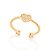 Anel Rommanel Skinny Ring Com Aro Ajustável, Trabalhado Com 2 Zircônias De 2,25Mm Uma Em Cada Ponta, Tendo "Coração" Ao - Imagem 1