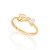 Anel Rommanel "Skinny Ring" Formado Por Parte Superior Com "Espírito Santo", Com 1 Zircônia Redonda De 4Mm Ao Lado - Imagem 1